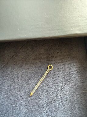 Maria Tash Gold Diamond and sapphire  Linear earring charm